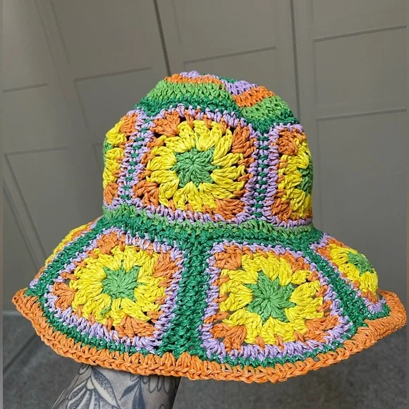 Boho Crochet Straw Hat - Picture 10 of 10